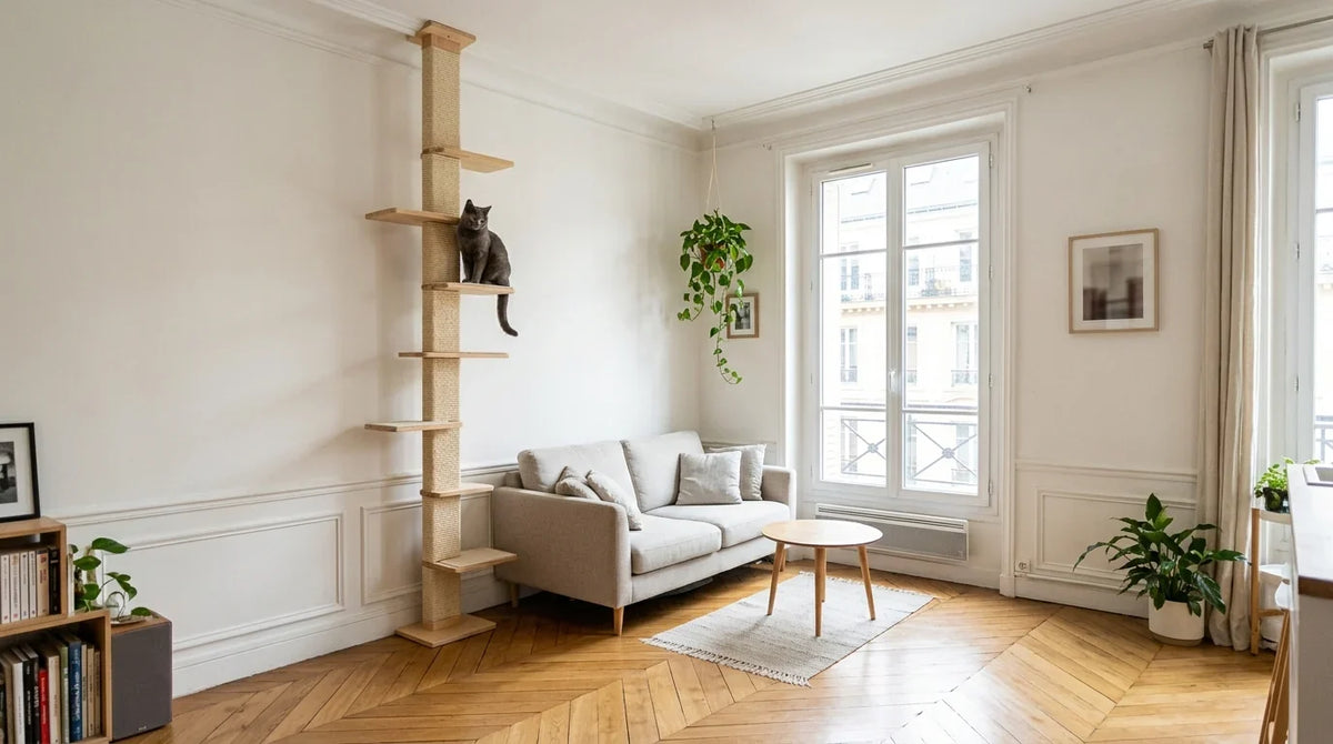 Arbre à chat en petit appartement : la surface au sol n'est pas le bon critère