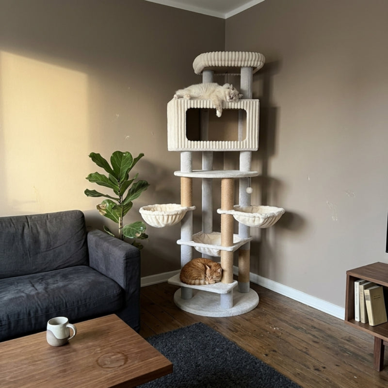 Arbre à chat XXL en situation dans un salon