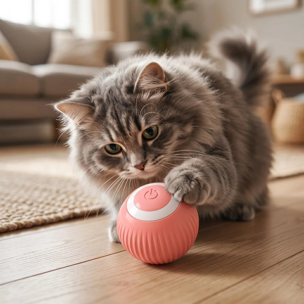Balle Interactive Automatique pour Chat | Jouet Roulant Intelligent Rechargeable USB-C, Silencieux | L'Orbe