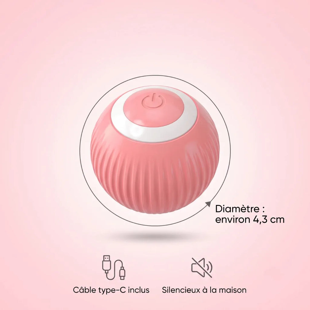 Balle Interactive Automatique pour Chat | Jouet Roulant Intelligent Rechargeable USB-C, Silencieux | L'Orbe
