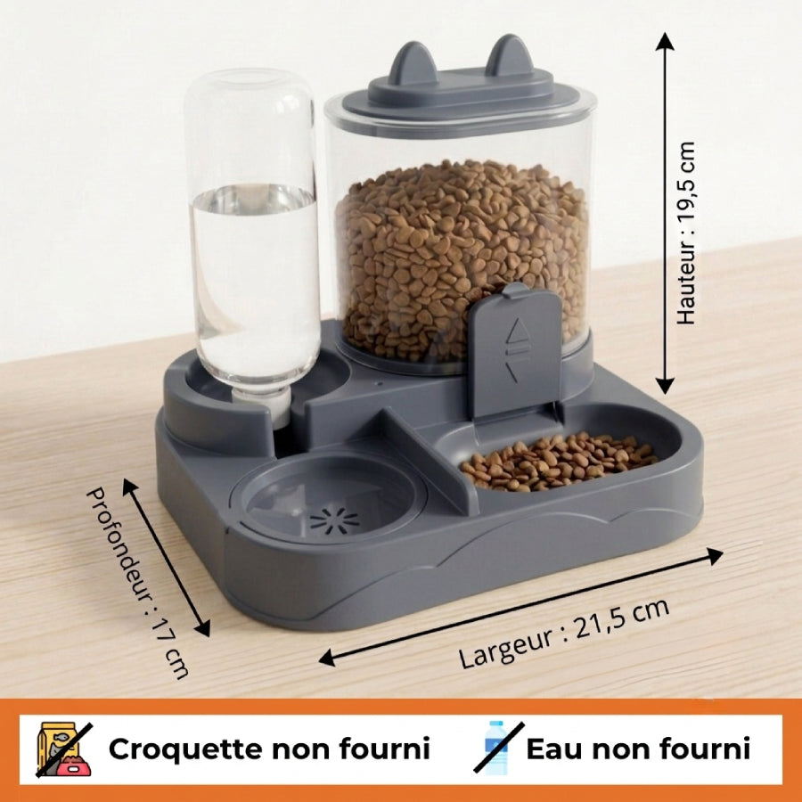 Distributeur de Croquettes pour Chat & Chien – Distributeur d'Eau Intégré, Sans Électricité | Le Nomade
