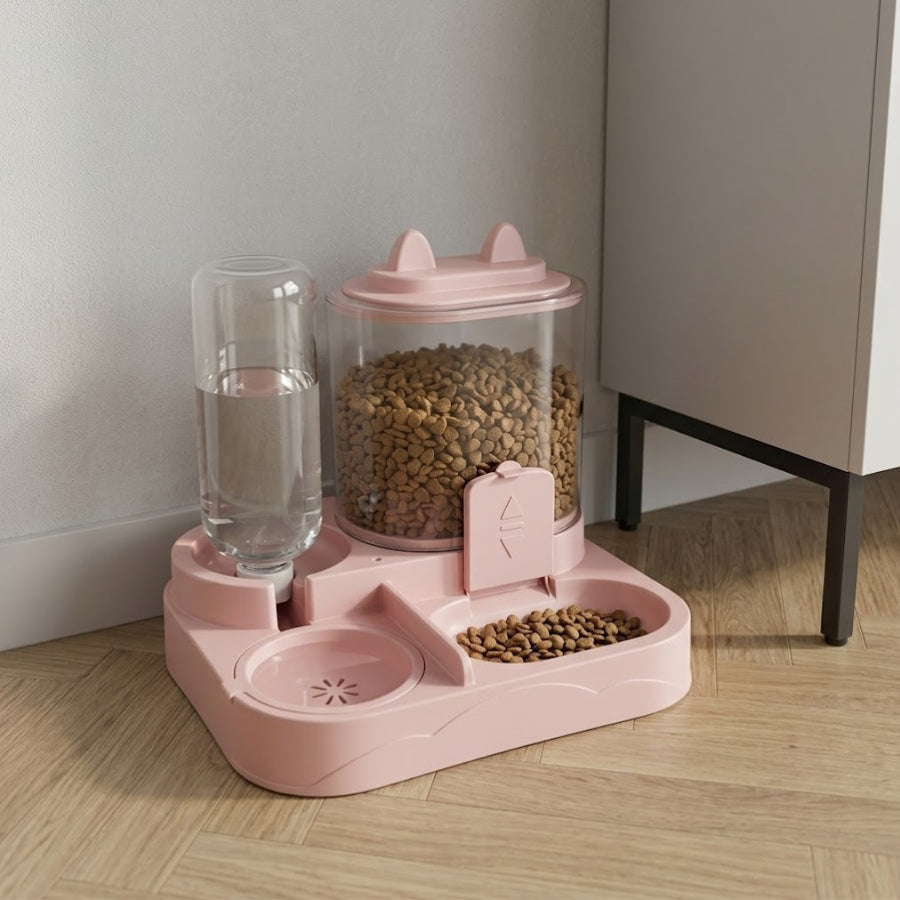 Distributeur de Croquettes pour Chat & Chien – Distributeur d'Eau Intégré, Sans Électricité | Le Nomade