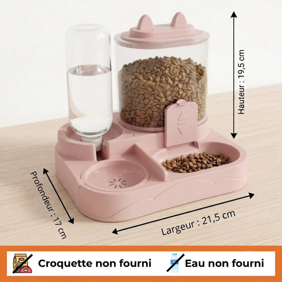 Distributeur de Croquettes pour Chat & Chien – Distributeur d'Eau Intégré, Sans Électricité | Le Nomade