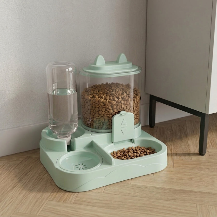 Distributeur de Croquettes pour Chat & Chien – Distributeur d'Eau Intégré, Sans Électricité | Le Nomade
