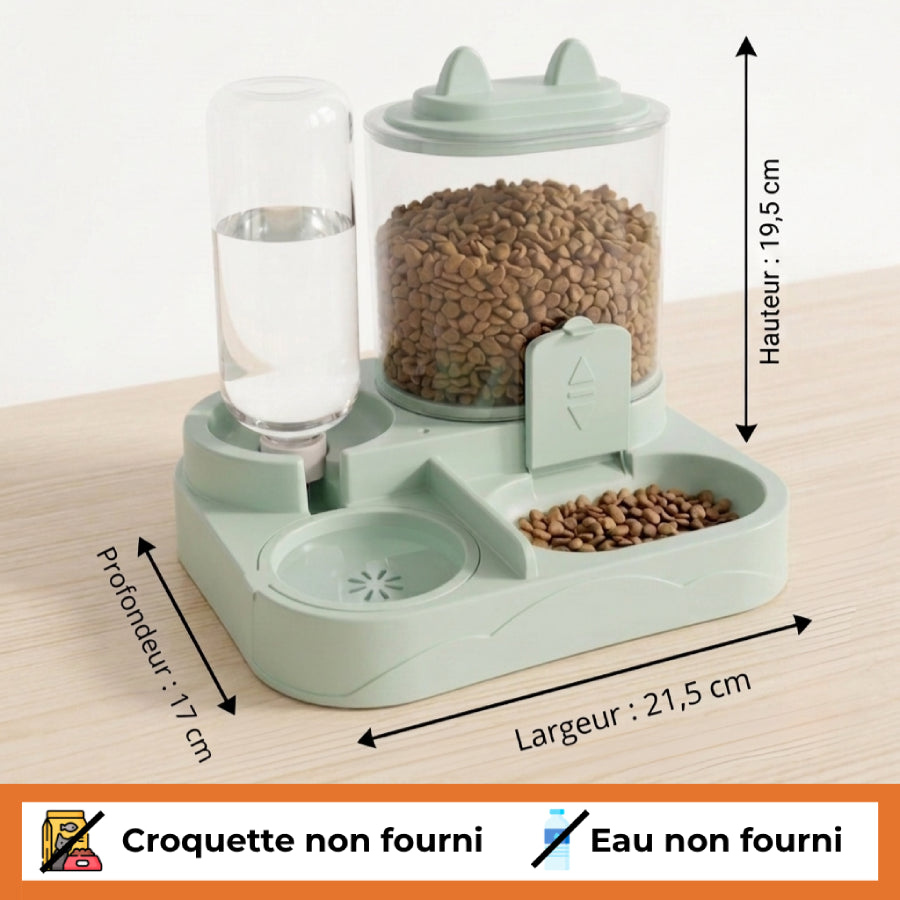 Distributeur de Croquettes pour Chat & Chien – Distributeur d'Eau Intégré, Sans Électricité | Le Nomade