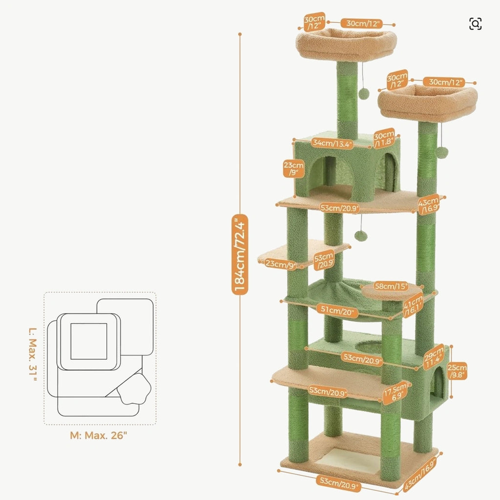 Dimensions de L'Aventure Jungle : 184 cm de hauteur