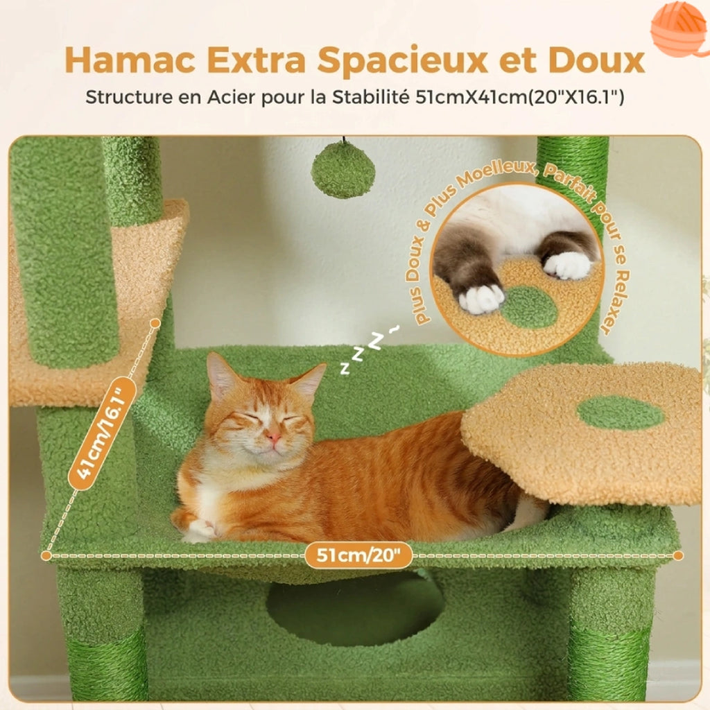 Hamac à structure acier de L'Aventure Jungle, 51 x 41 cm, chat roux allongé