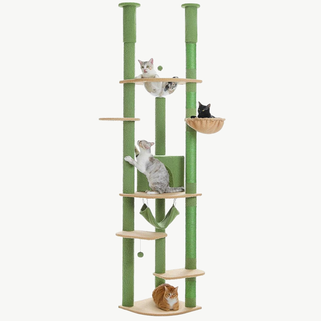 Arbre à chat sol-plafond La Tour Céleste, coloris vert