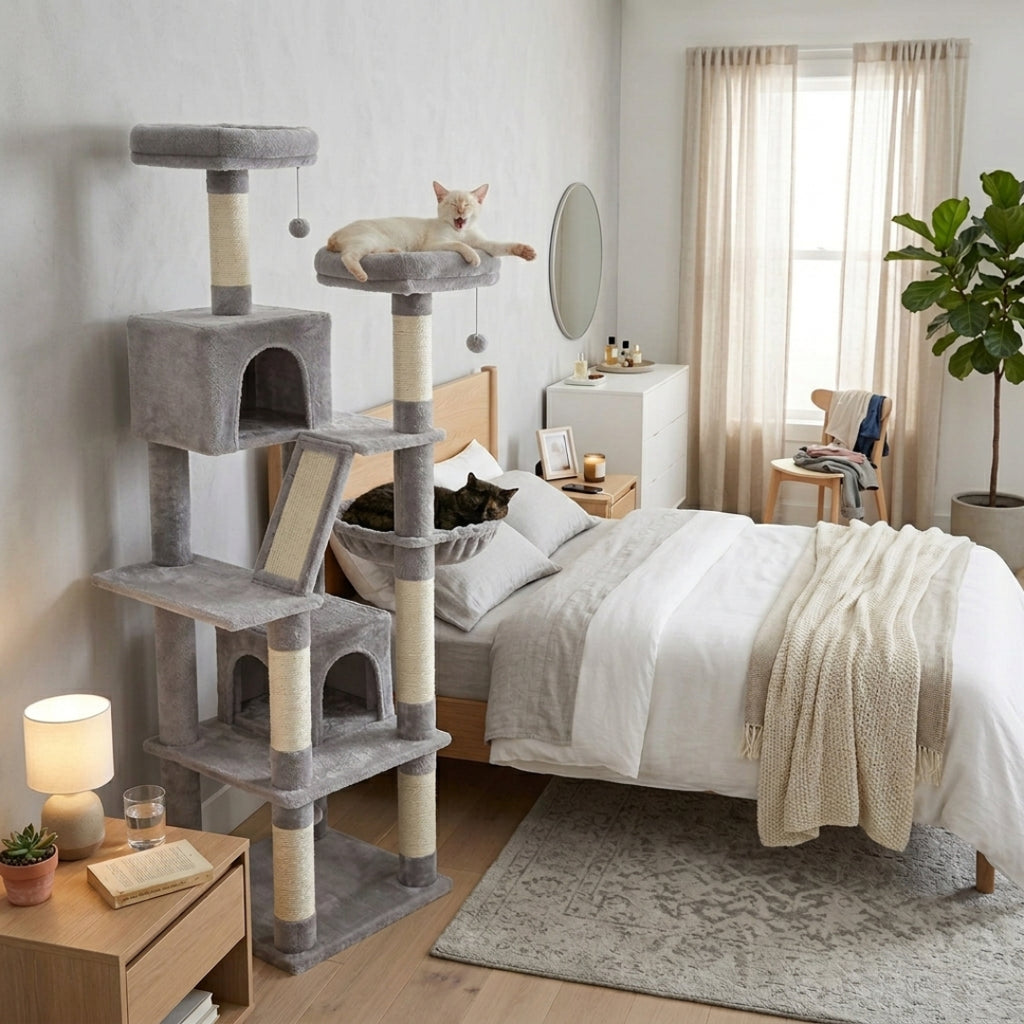 La Tour Cocooning grise installée dans une chambre