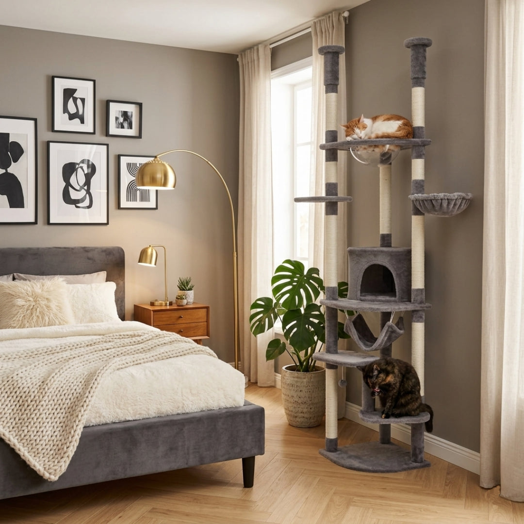 La Tour Céleste | XXL Sol-Plafond – Hamac, Niche & Plateformes – Sisal