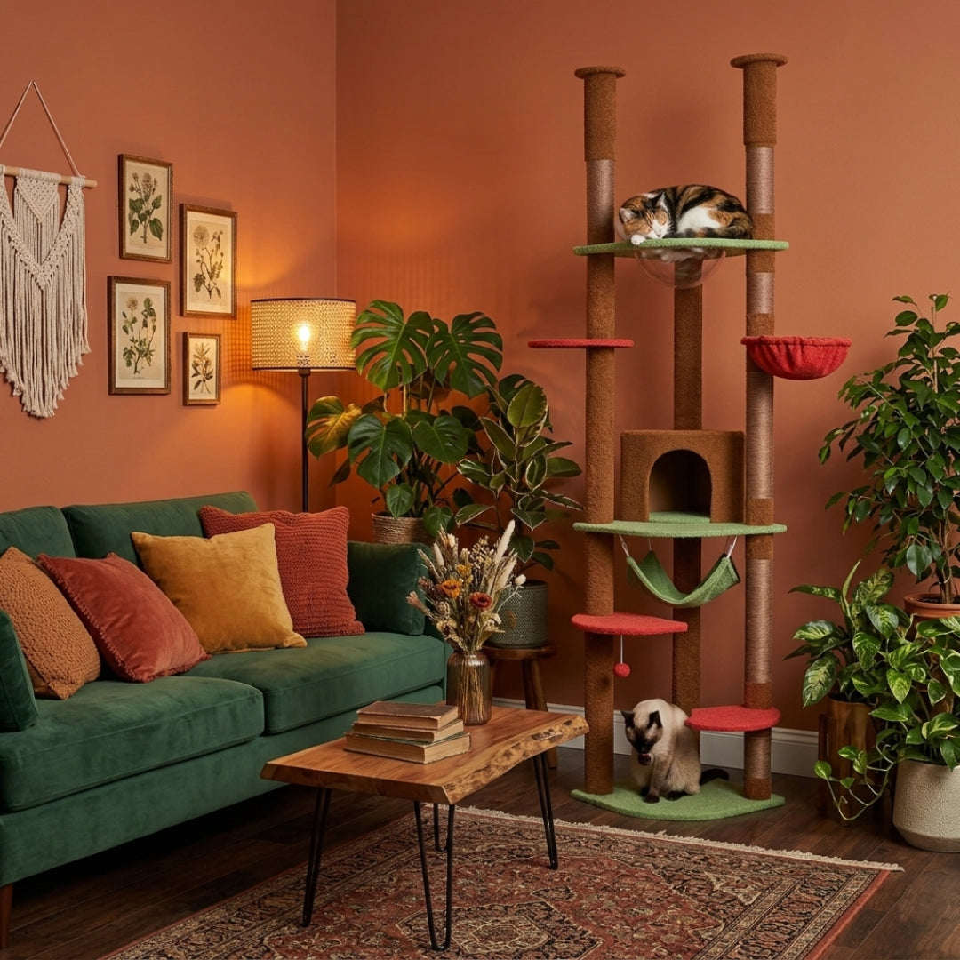 La Tour Céleste | XXL Sol-Plafond – Hamac, Niche & Plateformes – Sisal