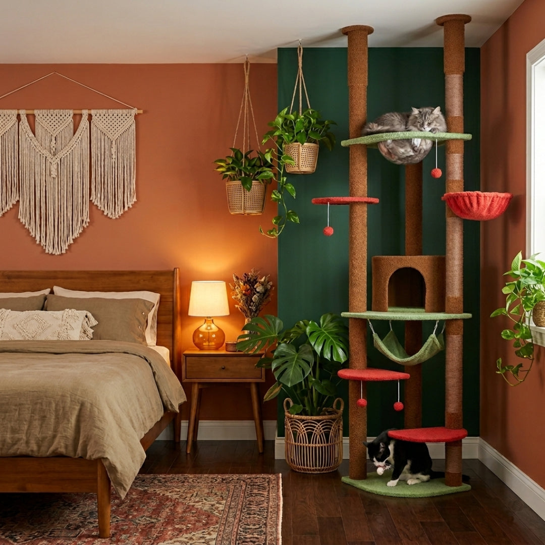 La Tour Céleste | XXL Sol-Plafond – Hamac, Niche & Plateformes – Sisal