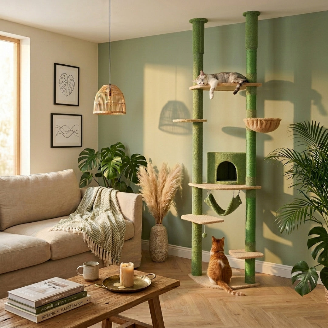 La Tour Céleste | XXL Sol-Plafond – Hamac, Niche & Plateformes – Sisal