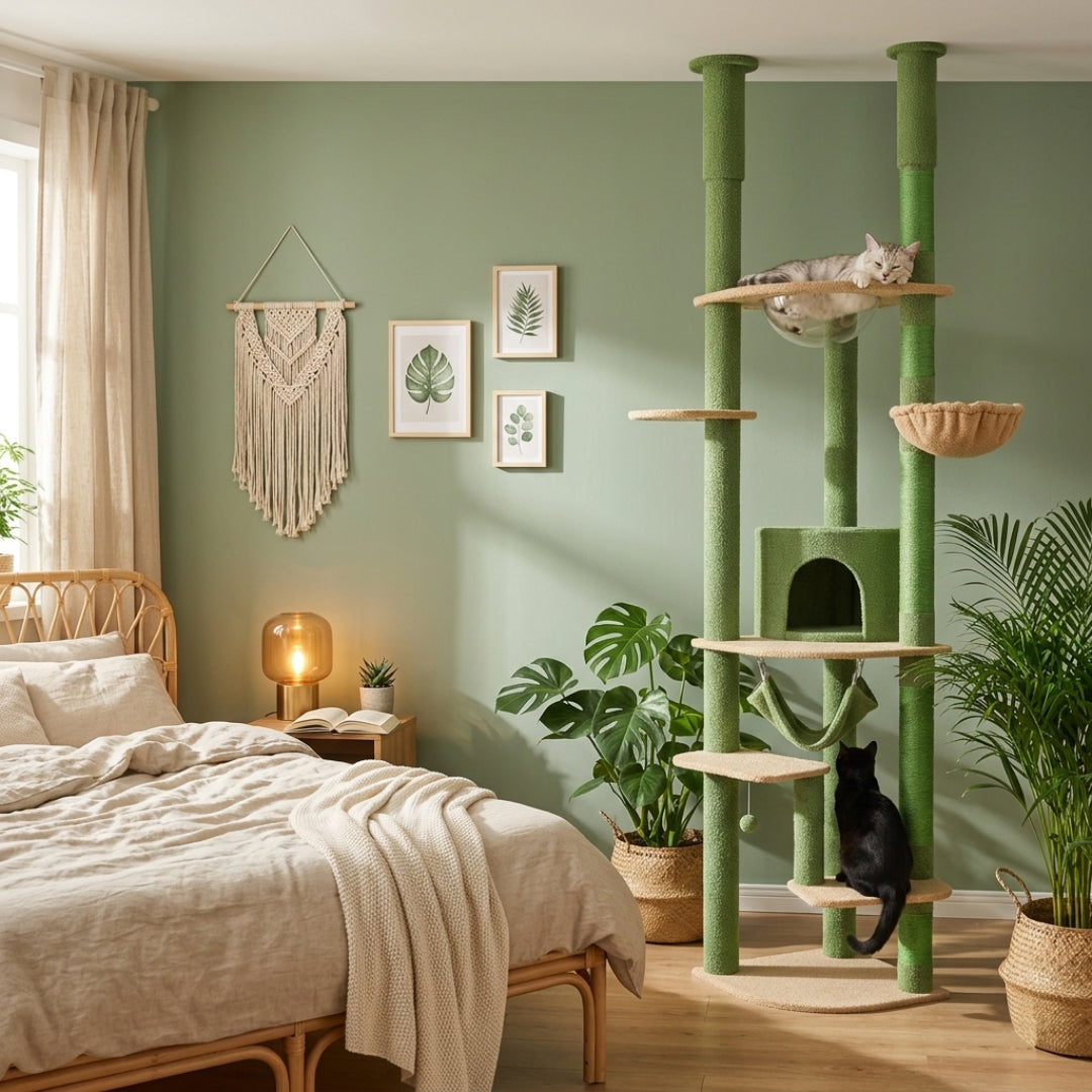 La Tour Céleste | XXL Sol-Plafond – Hamac, Niche & Plateformes – Sisal