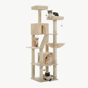 Arbre à chat | 180cm | 2 Niches & Hamac - Sisal | La Tour Cocooning