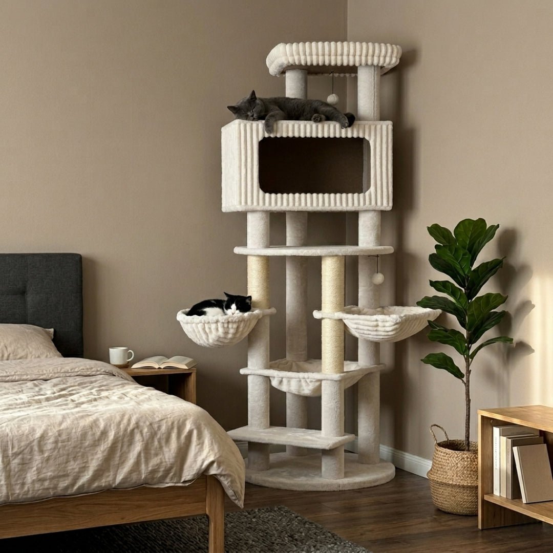 Le Majestueux crème installé dans une chambre