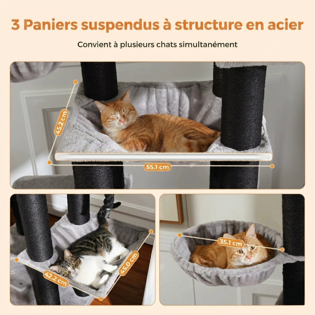 Les trois paniers suspendus à structure acier du Seigneur