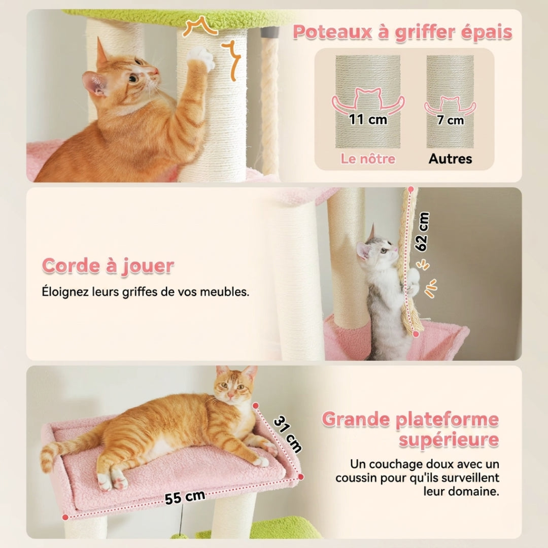 Poteaux à griffer épais et grande plateforme supérieure de 55 cm du Seigneur