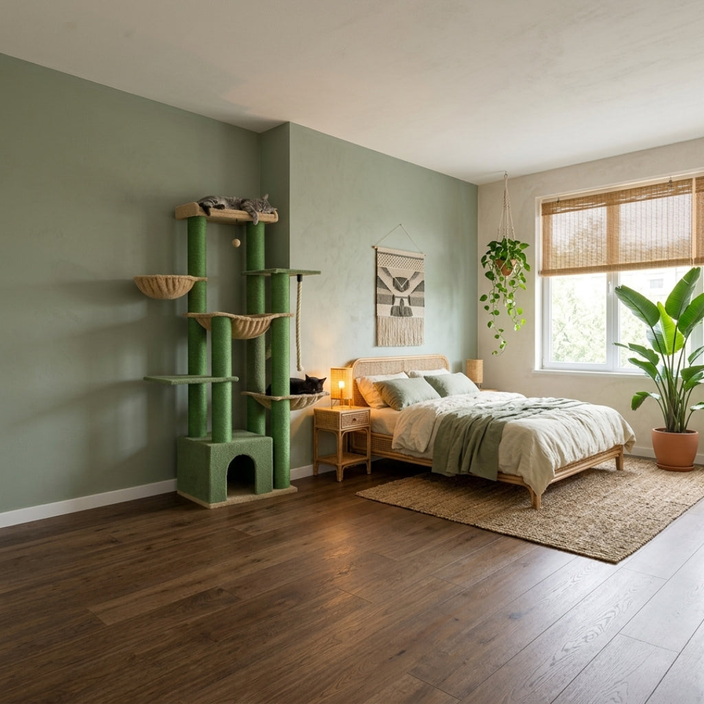 Le Seigneur vert installé dans une chambre lumineuse