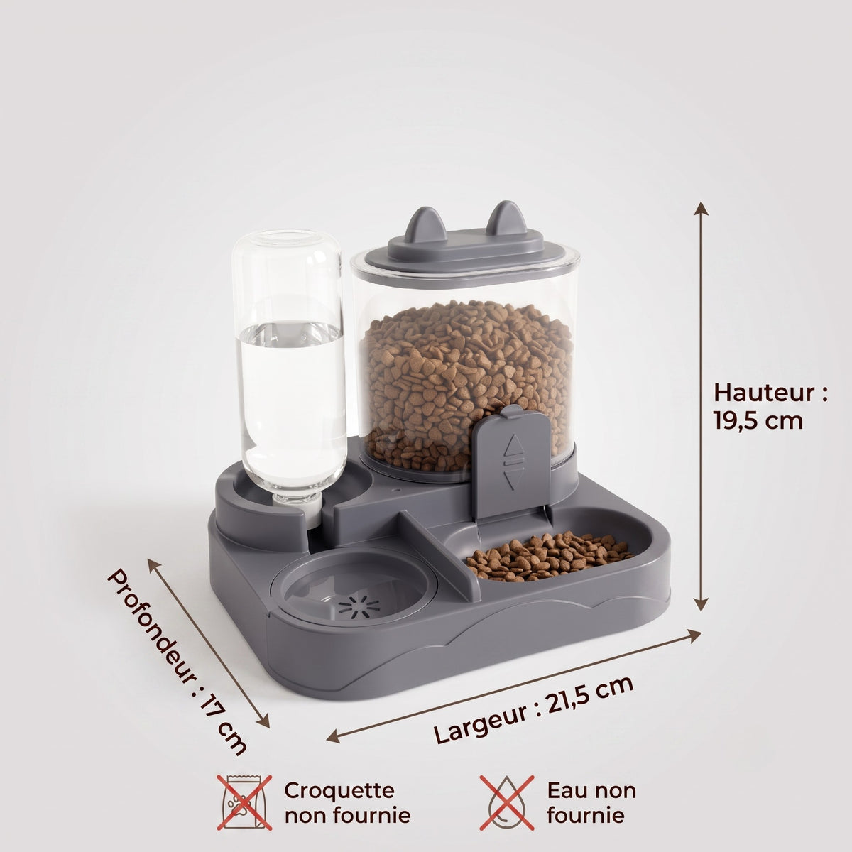 Dimensions du Nomade : largeur 21,5 cm, profondeur 17 cm, hauteur 19,5 cm