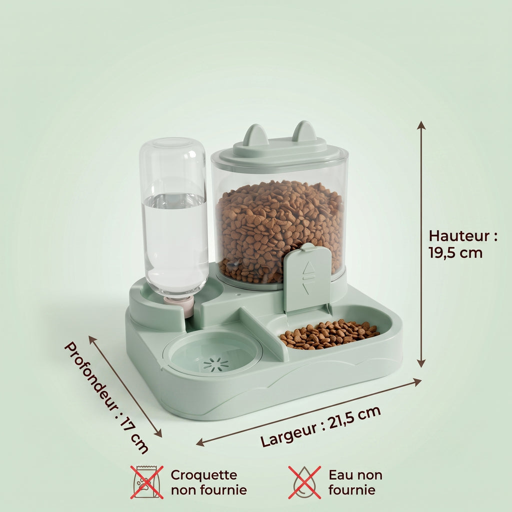 Dimensions du Nomade vert : largeur 21,5 cm, profondeur 17 cm, hauteur 19,5 cm