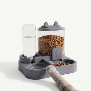 Distributeur de Croquettes pour Chat & Chien | Distributeur d'Eau Intégré, Sans Électricité | Le Nomade