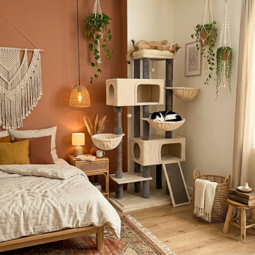 L'Olympe beige installé dans une chambre