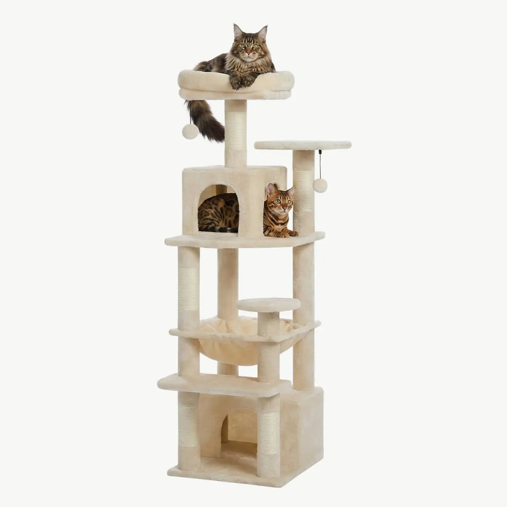 Arbre à Chat 136cm | Niche, Hamac & Griffoir Sisal | L'Onyx