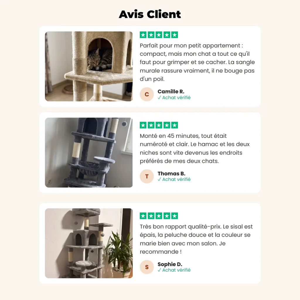 Avis clients sur l'arbre à chat L'Onyx