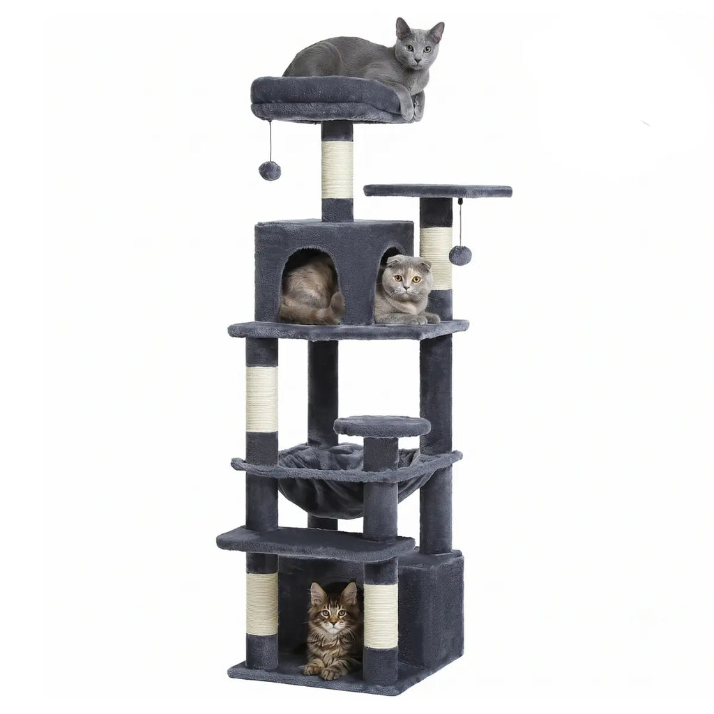 Arbre à Chat 136cm | Niche, Hamac & Griffoir Sisal | L'Onyx