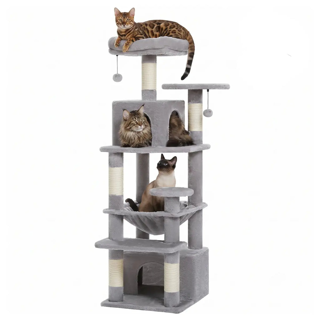 Arbre à Chat 136cm | Niche, Hamac & Griffoir Sisal | L'Onyx