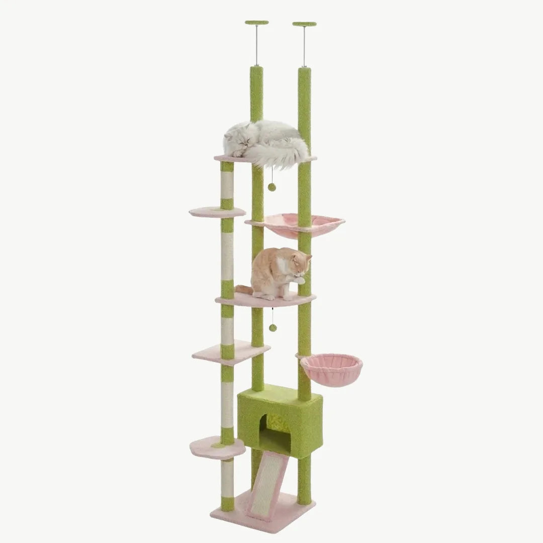 Arbre à chat sol-plafond La Tour Féline 230 cm, coloris rose